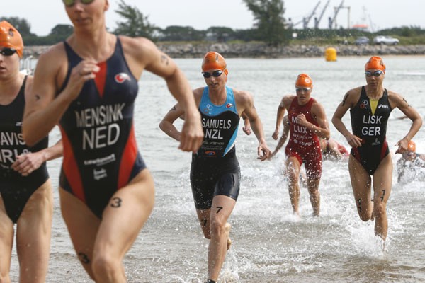 Samuels exiting the water at Richards Bay